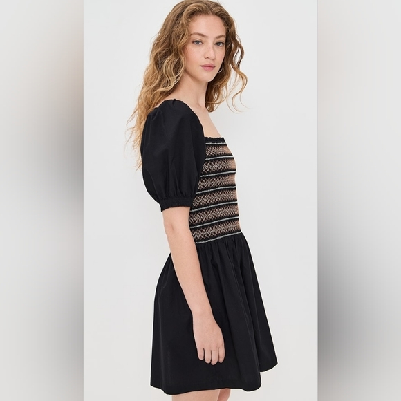 Madewell Poplin Puff-Sleeve Mini Dress, Juliette, Sz M, Boho, Cotton, Preppy - Picture 2 of 10